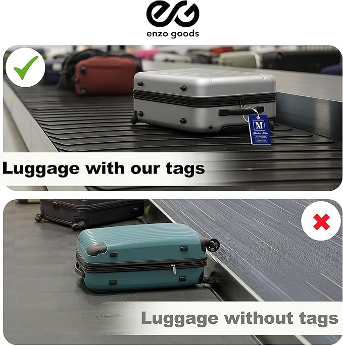 Personalized Luggage Tag | 10 Pack | Custom Luggage Tags for Suitcases | Kids Backpack Tag | 10 Color Options & Choose Font, Font Color