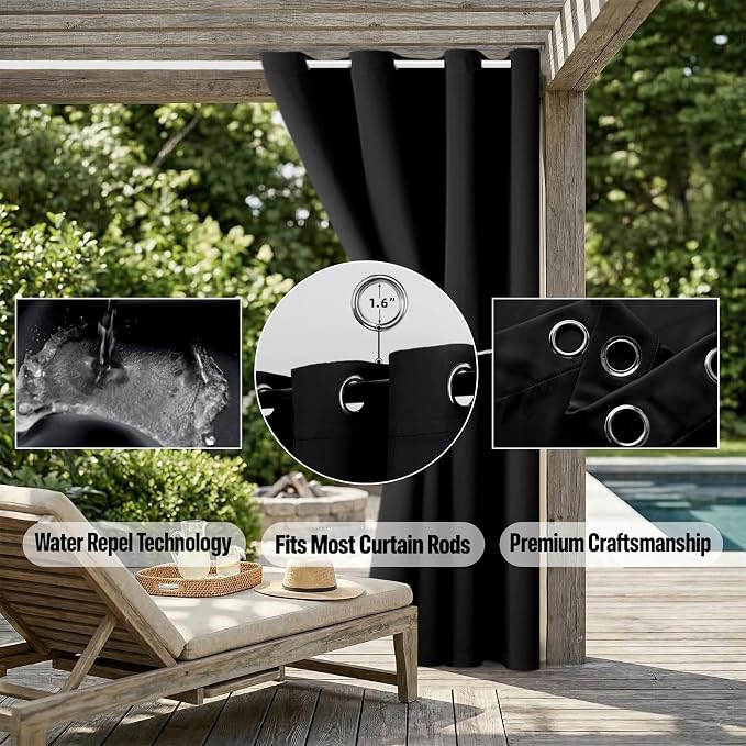 Waterproof Outdoor Curtain W52 x L84 - Image 5
