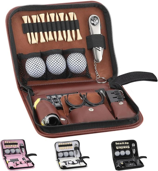 Golf Gifts for Men and Women,Golf Accessories Set with Hi-End Case,Golf Balls,Golf Tees,Golf Multifunctional Divot Tool,Rangefinder Golf Brush,Golf Scorer，Golf Ball Clamp