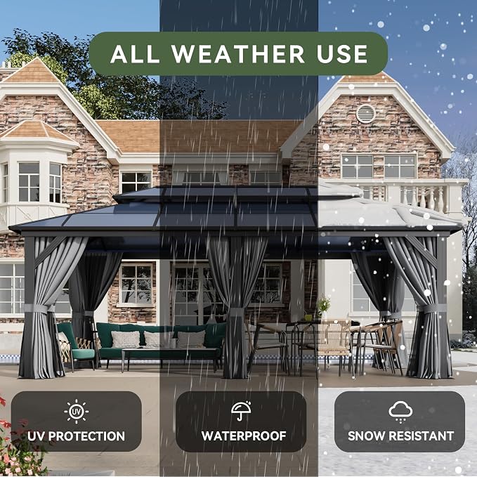 Aoxun 12'x20' Hardtop Gazebo - Image 9