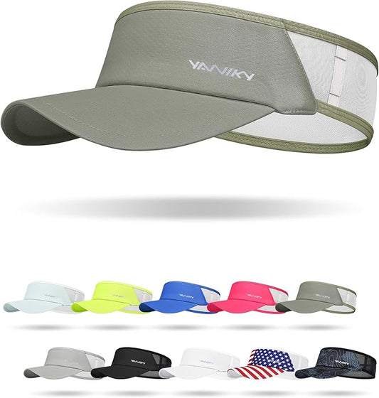 Sports Sun Visor Hats for Women Men Lightweight Breathable Cooling Stretchy Visors Foldable UPF 50+ for Running Tennis Golf
