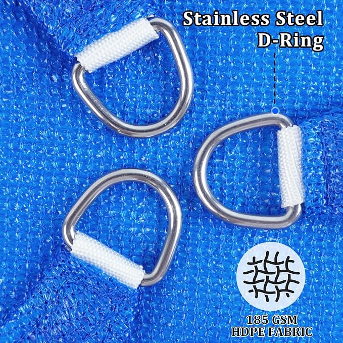 Shade&Beyond Custom Sun Shade Sail 16'x20'x25.6' Triangle Sun Sail Shades Patio - Image 4