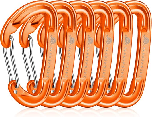 6pcs Small Carabiner Clips, 9KN (2023lbs) Heavy Duty, Lightweight Carabiner for Camping, Hiking, Keychain, Gym, Dog Leash