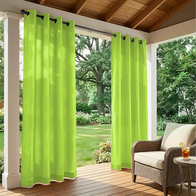 Set of 2 Outdoor Curtains for Patio Waterproof, Breathable Grommet Panels for - Image 2