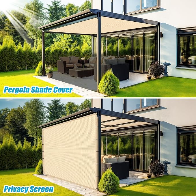 Amagenix 90% Pergola Shade Cover 9' X 15' Sun Shade Cloth - Image 5