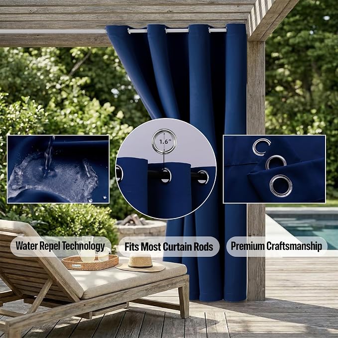 Outdoor Patio Curtain Waterproof Darkening Thermal Insulated Indoor Curtains - Image 5