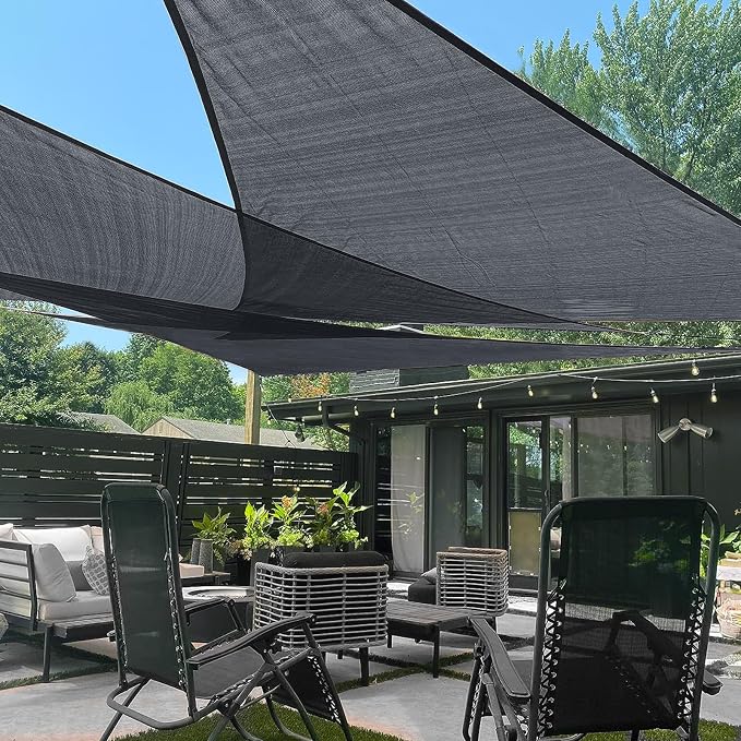 LOVE STORY Custom Size 14' x 16' x 16' Sun Shade Sail, Graphite Grey | HDPE by LOVESTORY