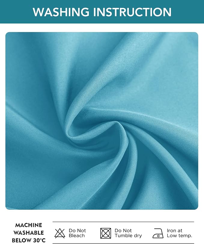 Windproof Outdoor Curtains for Patio Waterproof 4 Pcs 54x84 In Teal | Grommet - Image 7