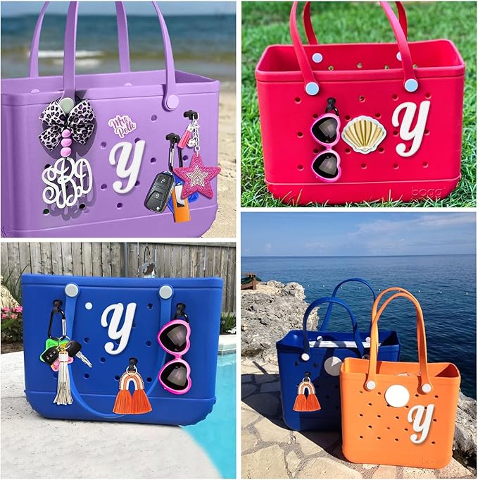 Mity rain Letter Charms for Bogg Bag，Alphabet Lettering Accessories Charms Compatible with Bogg Bag Original All Models, Insert Decorative Letter for Handbag Beach Tote Bag Y