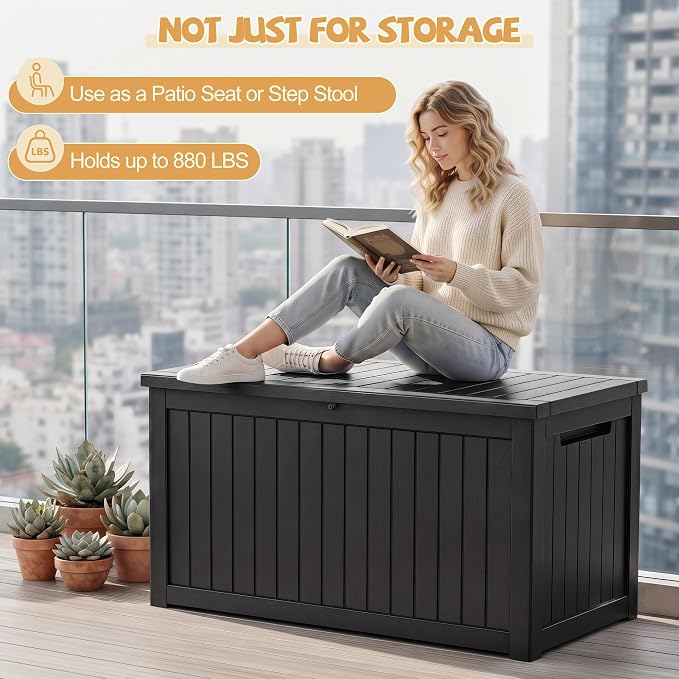 Outdoor Storage Box Waterproof, 300 Gal Gen 2 Resin Deck Box - Image 7