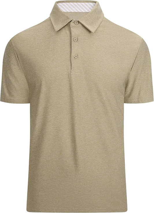 Alex Vando Mens Golf Shirt Moisture Wicking Quick-Dry Short Sleeve Casual Polo Shirts for Men