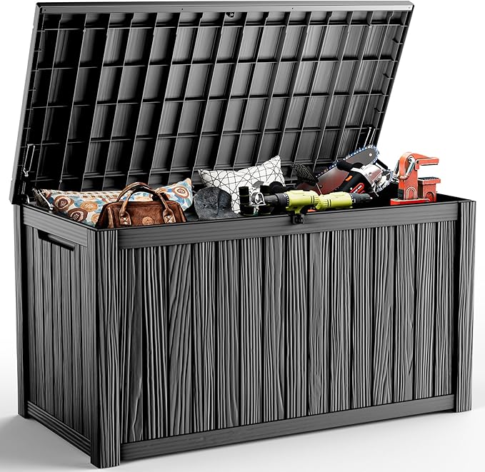 230 Gallon Outdoor Deck Box, Resin Waterproof Storage Box by KFY