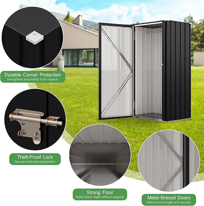 Devoko 22 Cuft Vertical Storage Shed Without Adjustable Shelves - Image 3