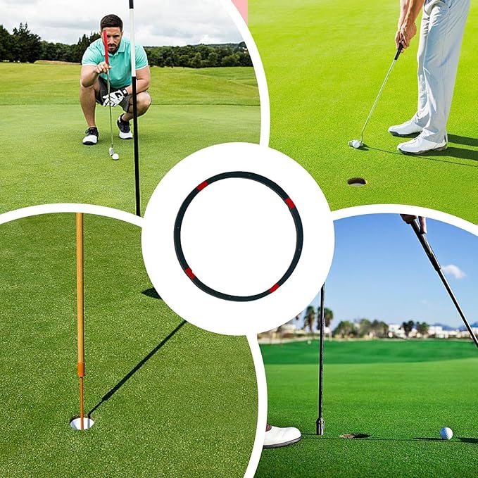 Golf Hole Target Rings - Chipping Aid Circles, Practice Alignment Tools | Foldable Putting Zone Markers, Lightweight Swing Training Equipment, Target Kit with Scenario for Backyard Lawn, Indoor Green