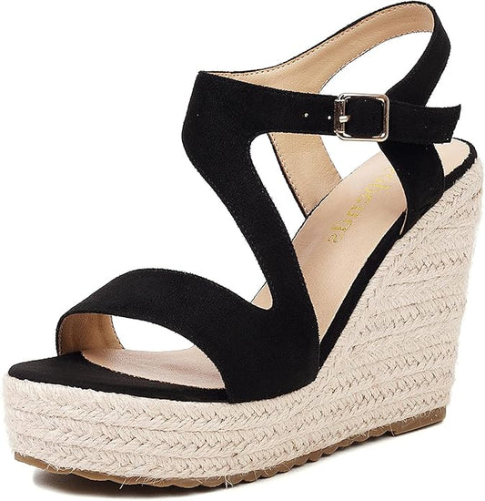 Women's Wedge Sandals, Espadrille Platform Summer Sandals, Wedge Ankle Strap Open Toe Sandals