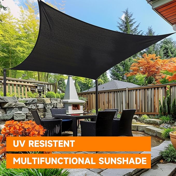 90% Shading Rate 20'x30' Black Shade Cloth, UV Resistant Durable Mesh Tarp - Image 7