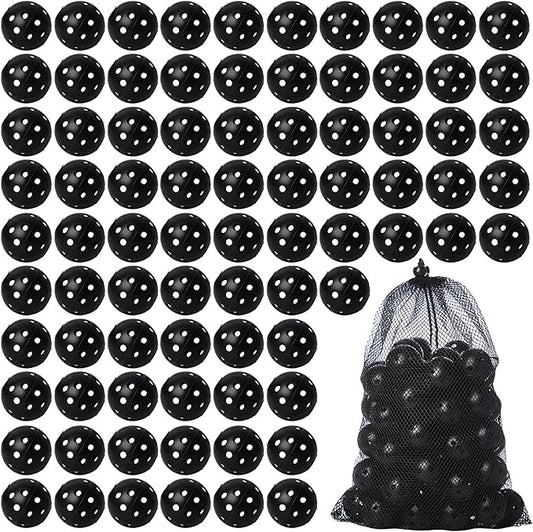 80 Pack Practice Golf Balls Limited Flight 42 mm Golf Training Airflow Hollow Plastic Ball for Women Men Indoor Outdoor Driving Range Swing Practice Home