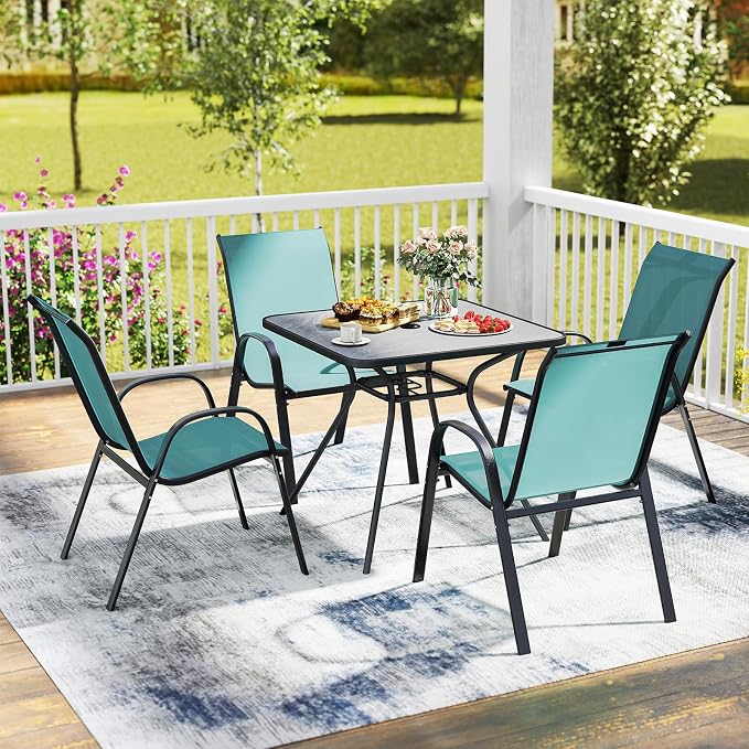 Tangkula Patio Dining Chairs Set of 4, Outdoor Stackable All Weather Heavy Duty - Image 2