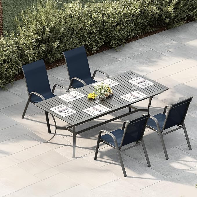 Garvee Patio Chairs Set of 4, Stackable Chairs - Image 2