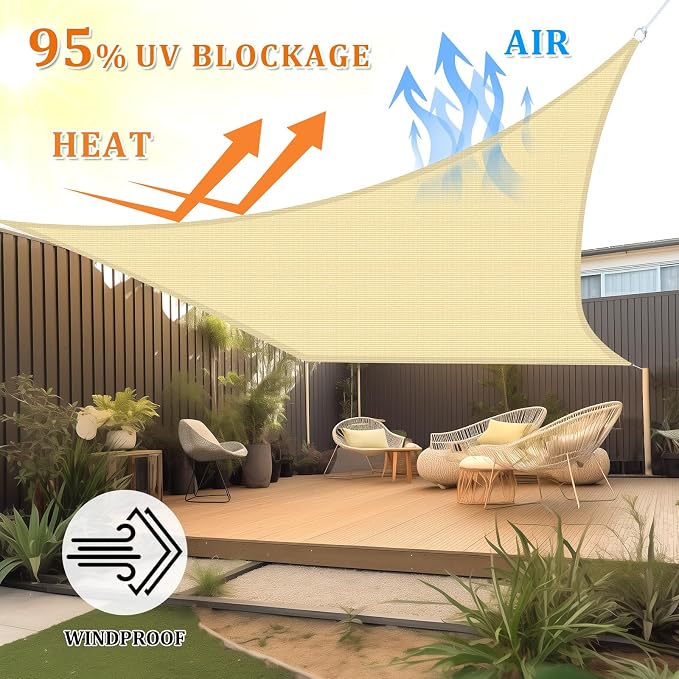Shade&Beyond 16'x32' Sun Shade Sail Canopy Rectangle, UV Block Breathable - Image 2
