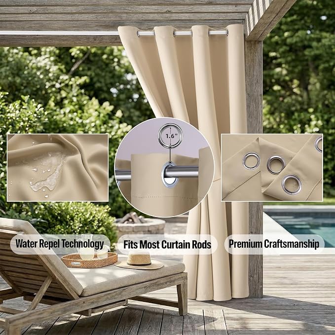 Waterproof Outdoor Curtain W84 x L84 - Image 5