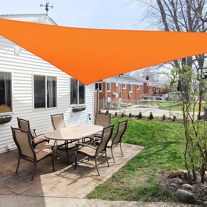 Windscreen4less 28' x 28' x 28' Sun Shade Sail Triangle Outdoor Canopy Cover UV - Image 6