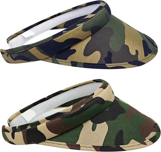 2 Pack Sun Visor Hats Women Men Clip On Wide Brim Visors Hat Outdoor Sports Golf Beach Travel Tennis Caps