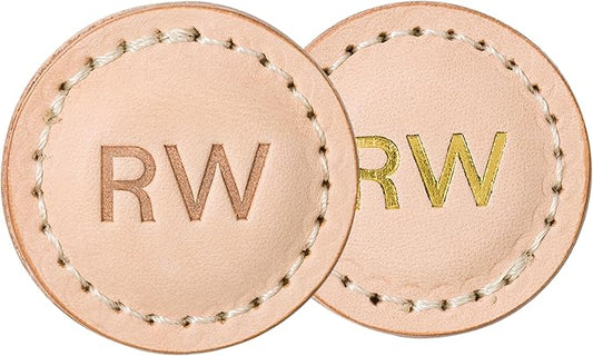 Northwind Personalized Leather Golf Ball Markers (Set of 2) – Monogrammed Full Grain Genuine Leather, Debossed & Handmade in USA – Custom Golf Accessories, Unique Premium Gifts for Men, Dad & Golfers