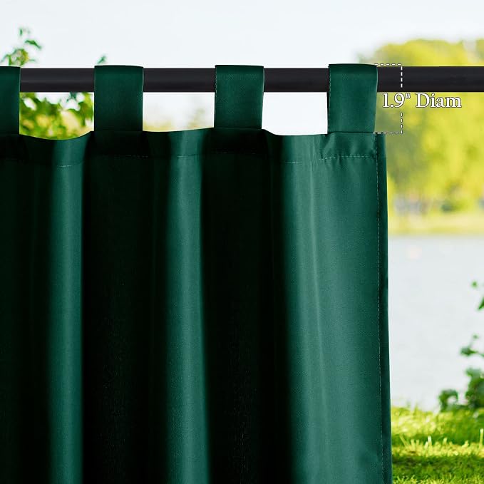 NICETOWN 2 Pieces Outdoor Curtains Waterproof Patio Drapes, Thermal Insulated - Image 2