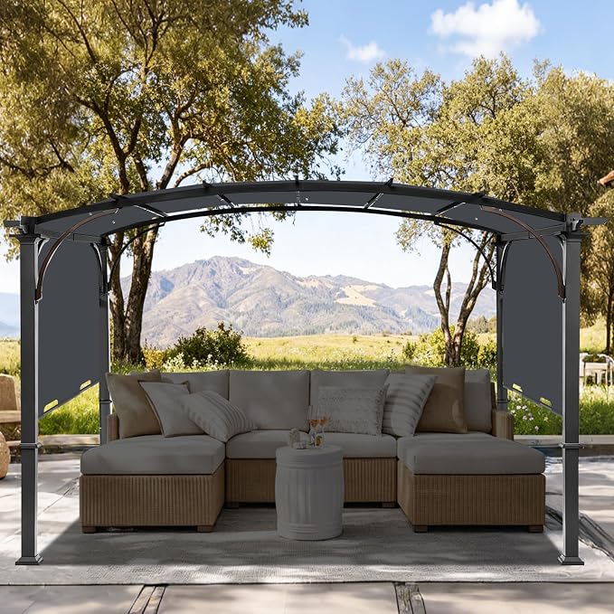 slashome 200 x 103 Pergola Replacement Canopy, Fits L-PG152PST-B, Dark Gray | - Image 6
