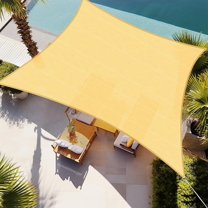 Shade&Beyond 4'x4' Sun Shade Sail Canopy Rectangle, UV Block Breathable Curved by ShadeBeyond
