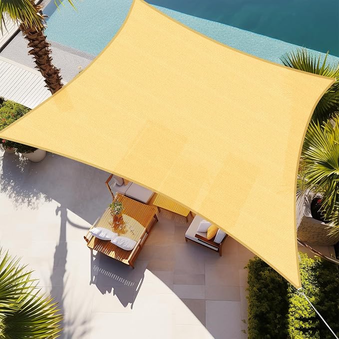 Shade&Beyond 5'x5' Sun Shade Sail Canopy Square, UV Block Breathable Curved by ShadeBeyond