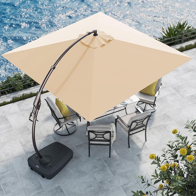 Grand patio 10x10 FT Sunbrella Square Cantilever Umbrella - Image 9