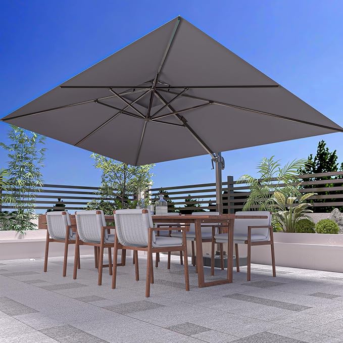 10' X 13' Outdoor Patio Umbrella Large Rectangle Cantilever Umbrella Heavy Duty by ORYNTREX