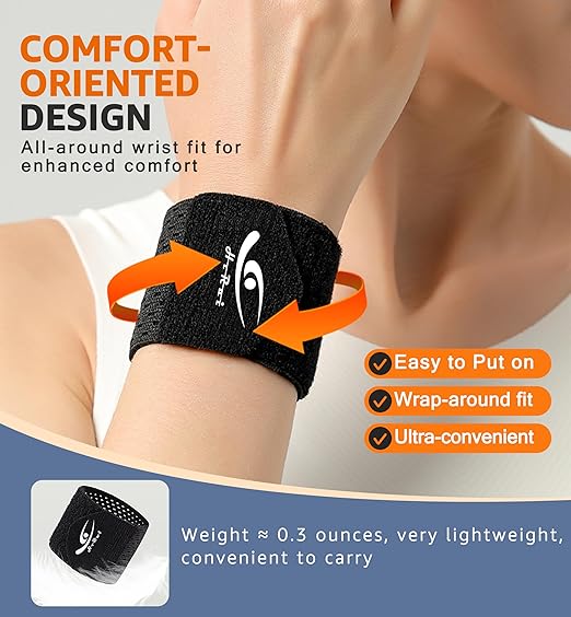 HiRui Wrist Compression Wraps, Wrist Brace Wrist Support for Sports, Mouse Hand, Mother's Hand, Carpal Tunnel Arthritis, Tendonitis - Premium Elastic & Breathable Mesh Fabric (Black, Large)