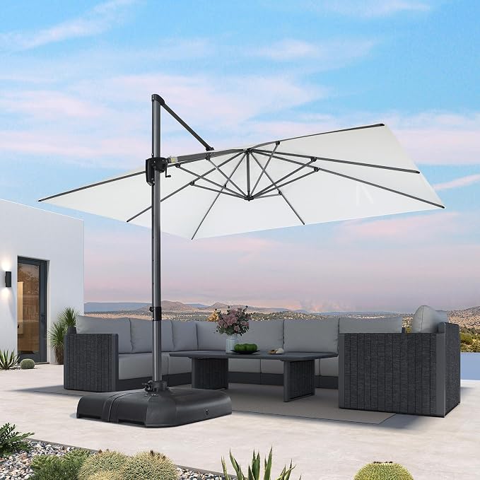 PURPLE LEAF Patio Cantilever Umbrella 10' x 13' Large Space - Image 2