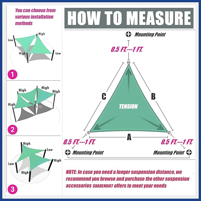 18' x 22' x 28.4' Grey Sun Shade Sail UPF50 Right Triangle SMTAPT12 Canopy - Image 6