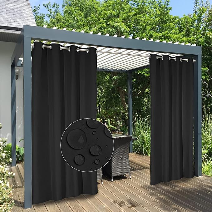 Easy-Going 100% Waterproof Outdoor Curtains 54x120 inch, Gazebo and Pergola 2 by Easy-Going