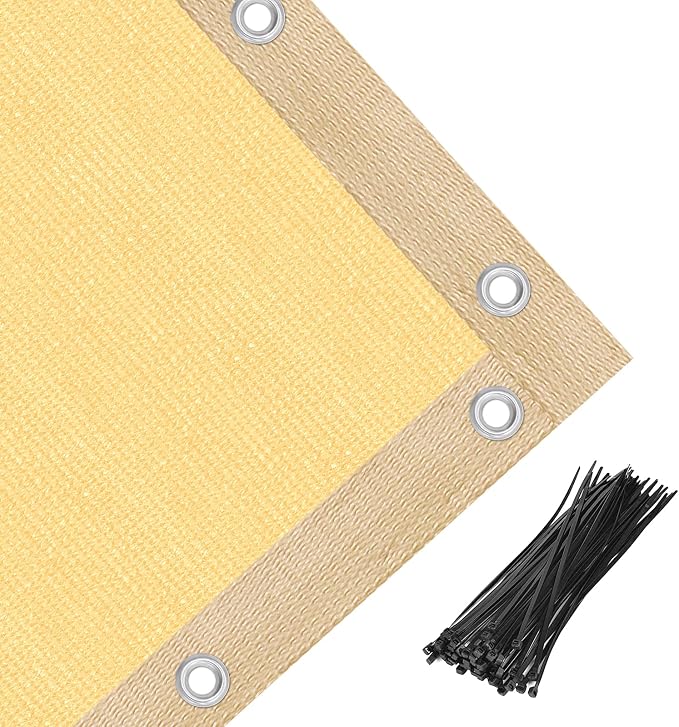 Amagenix 90% Shade Fabric 7'X 7' Sand Sun Shade Cloth - Image 5