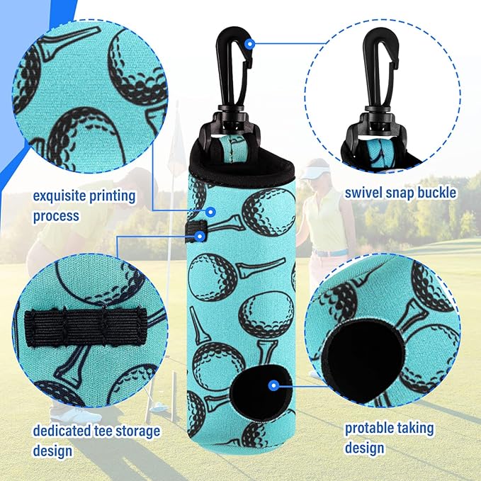 Liliful 12 Pcs Golf Accessories Kit, Include Golf Ball Bag with Hook Towel Tees Magnetic Ball Marker Divot Tool Cleaner Brush for Women Man Gifts