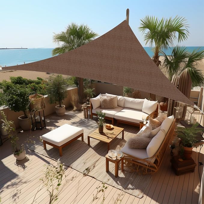 Shade&Beyond Custom Sun Shade Sail 13'x17'x21.4' Triangle Sun Sail Shades Patio by ShadeBeyond