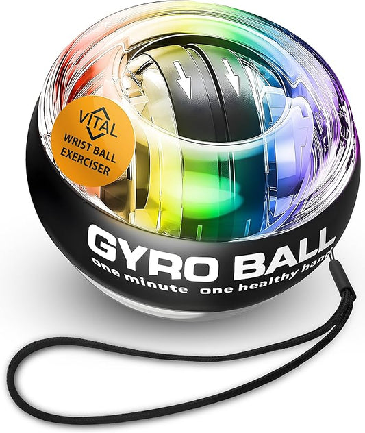 Vital Wrist Ball Exerciser Gyro Ball Hand Gyroscopic Wrist Strengthener & Forearm Trainer with Zinc Rotor Grip Strength Training, Wrist Exerciser & Arm Exercise Equipment Portable Fitness Accessory