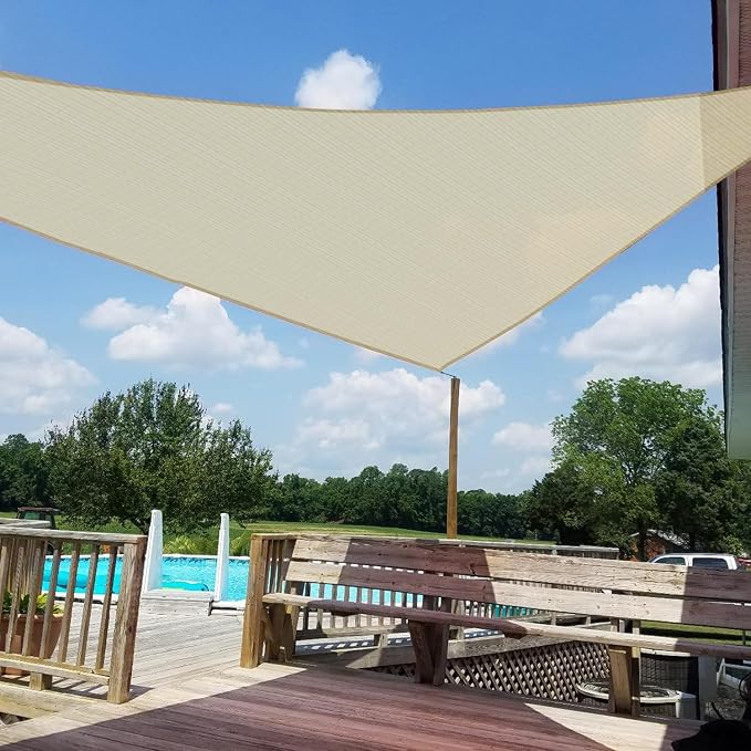 Windscreen4less 11' x 11' x 11' Sun Shade Sail Triangle Outdoor Canopy Cover UV by Windscreen4less