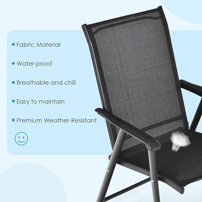 GIANTEX Set of 4 Patio Folding Chairs, Outdoor Chairs - Image 9
