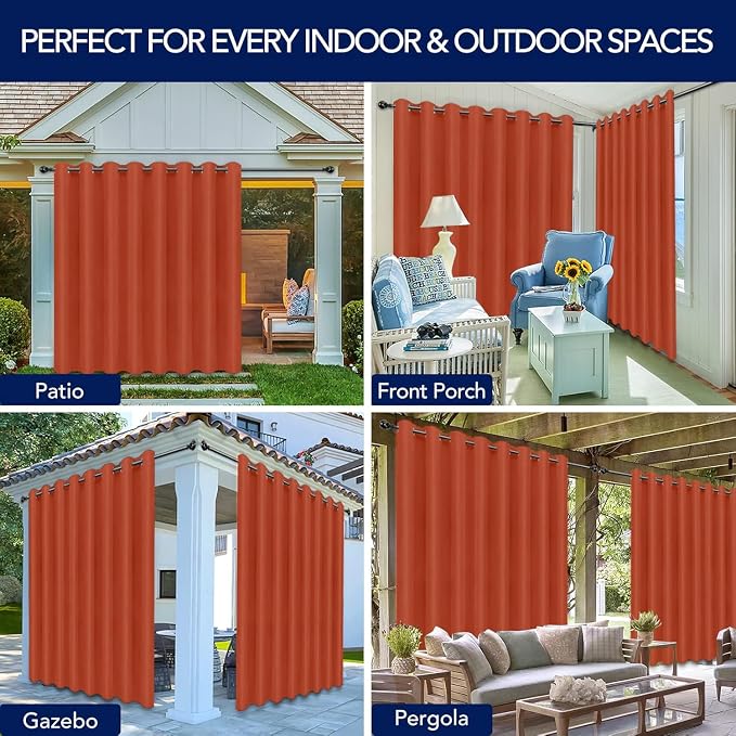 PureFit Outdoor Curtains for Patio Waterproof Weatherproof Outside Curtains | - Image 5
