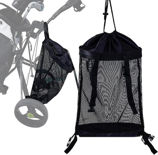 Golf Push Cart Storage Bag,Golf Cart Organizer, Backside Extension Storage Bag,Closure Push Cart Net Mesh Accessories