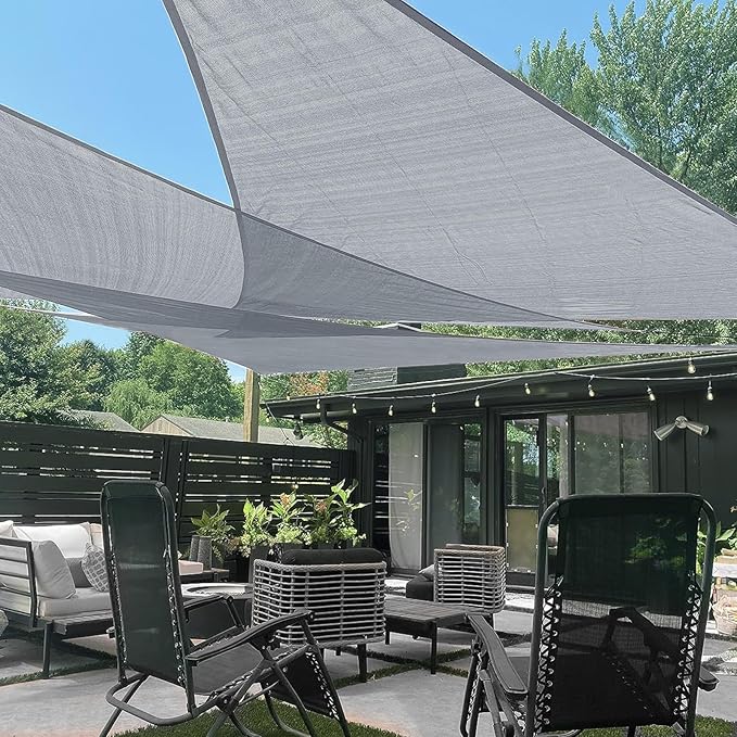 LOVE STORY Custom Size 13' x 13' x 18.4' Sun Shade Sail, 95% UV Block, Triangle by LOVESTORY