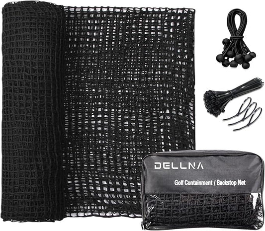 Golf Hitting Practice Net – Heavy Duty Golf Net for Backyard Driving Real Golf Balls, Multi-Sport Barrier Net for Baseball, Hockey, Soccer – with Bungee Cords & Zip Ties