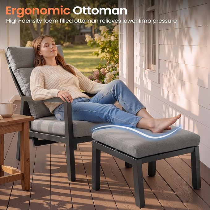 Pellebant Aluminum Outdoor Recliner Chair - Image 5
