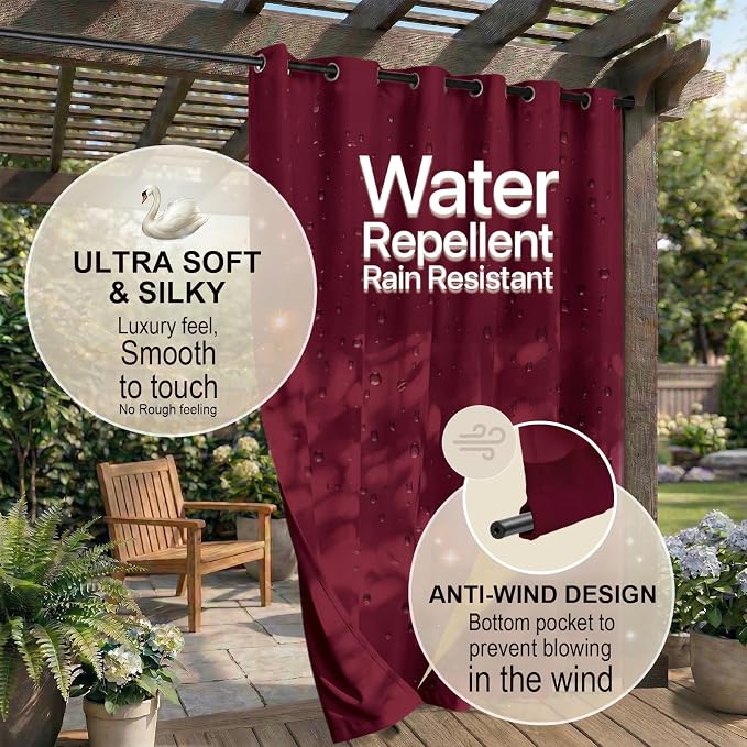 DIVA EN CAMINO DEC Outdoor Patio Curtain Waterproof Darkening Thermal Insulated - Image 4